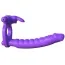 Виброкольцо с анальным стимулятором Fantasy C-Ringz Silicone Double Penetrator Rabbit, фиолетовое - Фото №2