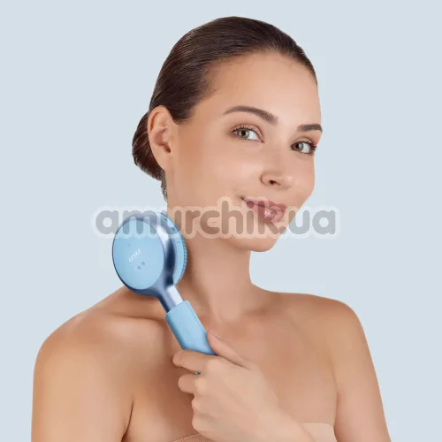 Звуковая щетка для тела Geske Sonic LED Full-Body Brush 9 in 1, голубая