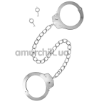 Фіксатори для ніг Fetish Tentation Enjoy Pain Adjustable Metal Ankle Cuffs, срібні - Фото №1