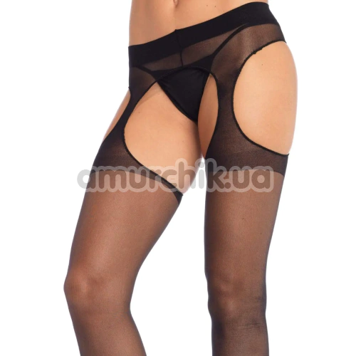 Колготки Leg Avenue Sheer Suspender Pantyhose, черные