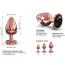 Анальна пробка із чорним кристалом Dorcel Diamond L, золота - Фото №5