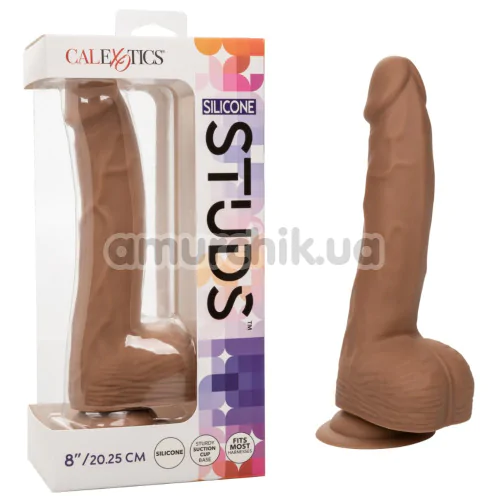 Фалоімітатор Silicone Studs 8, коричневий