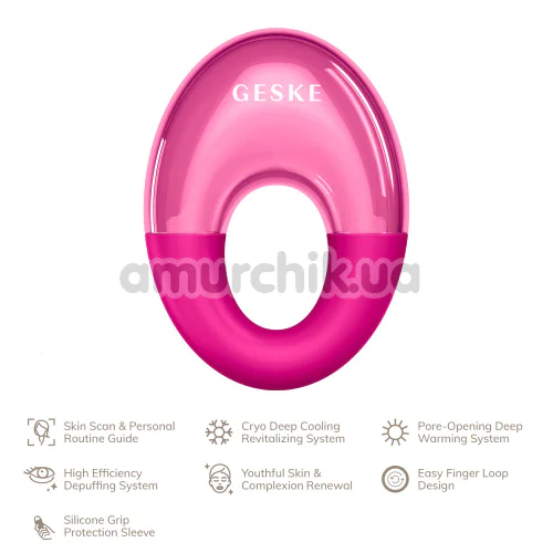 Массажер для глаз Geske Cool & Warm Eye Massager 7 in 1, ярко-розовый