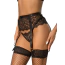 Комплект Star Night Lace Bow Garter Panty, черный: пояс для чулок + трусики-стринги - Фото №2