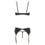 Комплект Abierta Fina Rhinestone Shelf Bra Set чорний: бюстгальтер + пояс для панчіх + трусики-стрінги - Фото №7