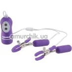 Затискачі для сосків з вібрацією Fetish Fantasy Series 10-Function Vibrating Nipple Clamps, фіолетові - Фото №1
