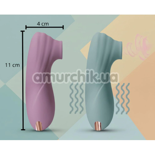 Симулятор орального сексу для жінок з вібрацією Sweet Em Velvet Lure Air Kiss, зелений