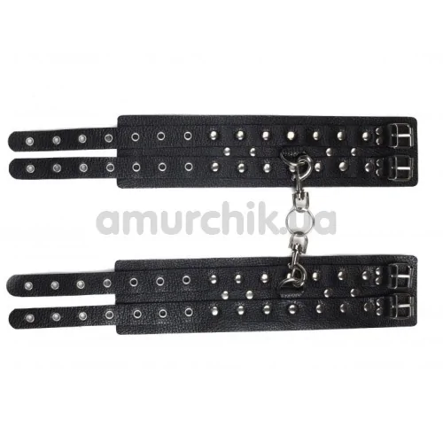 Фіксатори для ніг sLash Leather Double Fix Leg Cuffs, чорні