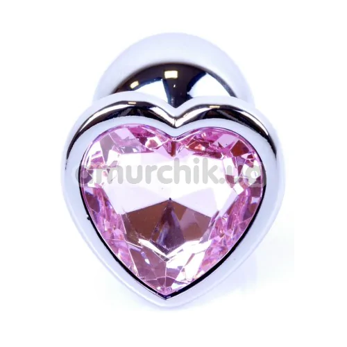 Анальна пробка зі світло-рожевим кристалом Exclusivity Jewellery Silver Heart Plug, срібна