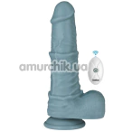 Вібратор з поштовхами Dual-Layered Silicone Nature Cock LV419201, синій - Фото №1