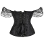 Корсет Star Night Women Lace Short Sleeve Corset, черный - Фото №6