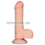 Фаллоимитатор Sliding-Skin Dual Layer Dong 7 с закрытой головкой, телесный - Фото №1