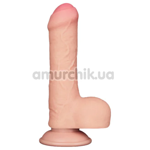 Фаллоимитатор Sliding-Skin Dual Layer Dong 7 с закрытой головкой, телесный - Фото №1