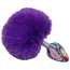 Анальна пробка з фіолетовим хвостиком Alume Floral Metal Plug With Tail S, синя - Фото №5