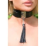 Ошейник с поводком Kinky Diva Collar Me! Teasing Tassel Collar, черно-серебряный - Фото №7