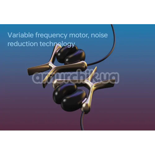 Зажимы для сосков с вибрацией Tingon N1 Vibrating Nipple Clamps, черные