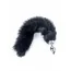 Анальна пробка з чорним хвостиком Boss Series Fox Tail XL, срібна - Фото №3