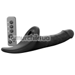 Вібратор з вакуумним стимулятором для страпона Strap-On-Me Multi Orgasm Realistic Dildo M, чорний - Фото №1
