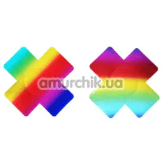 Прикраси для сосків у вигляді хрестиків Star Night, райдужні - Фото №1
