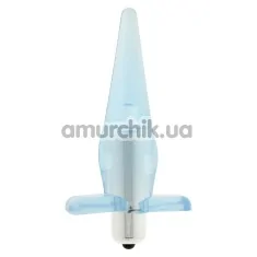 Анальная пробка с вибрацией Power Buttplug, голубая - Фото №1