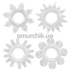 Набор из 4 эрекционных колец Get Lock Cock Rings Set, прозрачный - Фото №1
