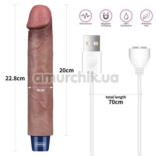 Вибратор Lovetoy Real Softee 9 Platinum Silicone, коричневый