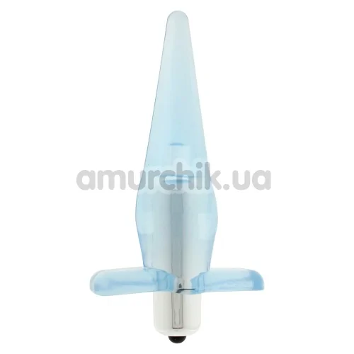 Анальная пробка с вибрацией Power Buttplug, голубая - Фото №1