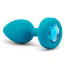 Анальная пробка с вибрацией B-Vibe Vibrating Jewel Plug S/M, бирюзовая - Фото №3
