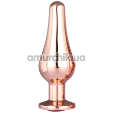 Анальна пробка з рожевим кристалом Gleaming Love Small Pleasure Plug, рожева - Фото №1