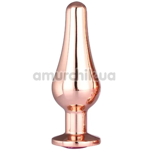 Анальна пробка з рожевим кристалом Gleaming Love Small Pleasure Plug, рожева - Фото №1