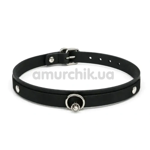 Нашийник DS Fetish Collar With Ring, чорний - Фото №1