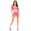 Комплект Leg Avenue Lace Bra Top and Panty With Garters, рожевий: бюстгальтер + трусики-стрінги - Фото №4