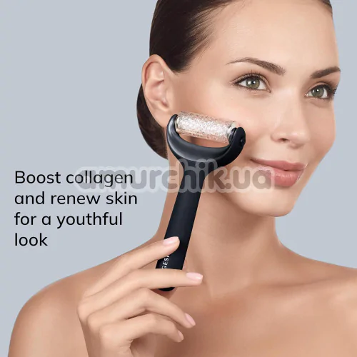 Массажер-роллер для лица и тела с микроиглами Geske MicroNeedle Face & Body Roller 8 in 1, черный