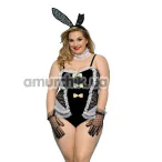 Костюм зайчика JSY Sexy Lingerie 8374, черно-белый: боди + ушки + перчатки + чокер - Фото №1