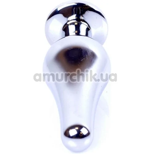 Анальна пробка з фіолетовим кристалом Exclusivity Jewellery Silver Plug Long, срібна