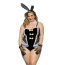 Костюм зайчика JSY Sexy Lingerie 8374, черно-белый: боди + ушки + перчатки + чокер - Фото №1
