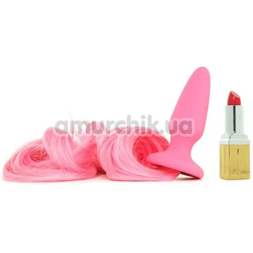 Анальна пробка з рожевим хвостом Unicorn Tails Pastel, рожева