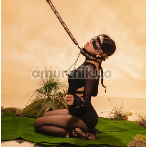 Бондажний набір Lockink Sevanda The Flowering Serpent Leather Bondage Restraint Set 7PC, чорний