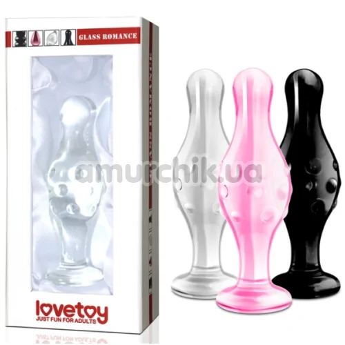 Анальна пробка Lovetoy Glass Romance GS17, прозора