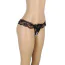 Трусики-стрінги Star Night Open Crotch Lace Ruffles Panties With Pearl, чорні - Фото №3