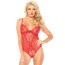 Боді Leg Avenue Lace And Sheer Mesh Teddy, червоне - Фото №1