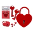 Замок с ключами Heart Padlock, красный - Фото №3