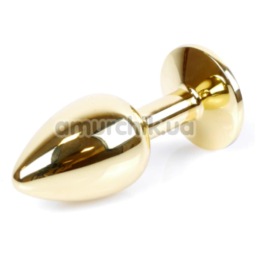 Анальна пробка з синім кристалом Exclusivity Jewellery Gold Plug, золота