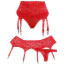 Комплект Star Night High Waisted Vintage Garter Set, красный: трусики-стринги + пояс для чулок - Фото №5