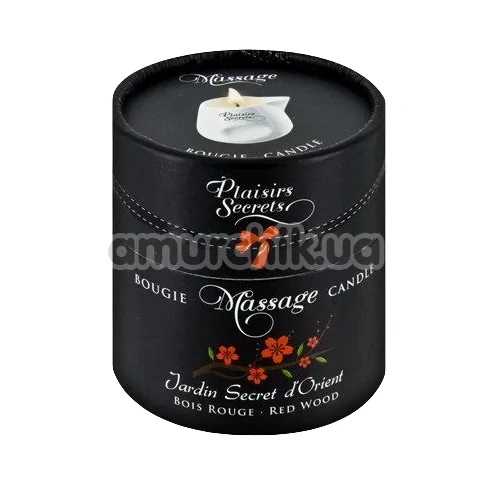 Масажна свічка Plaisirs Secrets Paris Bougie Massage Candle Red Wood - червоне дерево, 80 мл