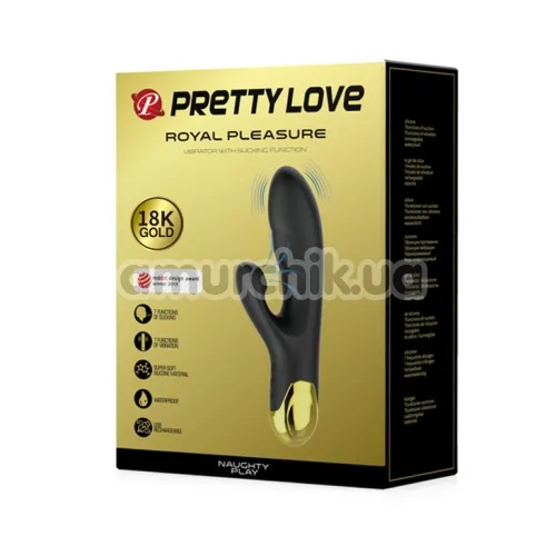 Вібратор Pretty Love Royal Pleasure Vibrator With Sucking Function 014625, чорний