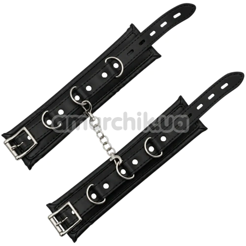 Фіксатори для рук DS Fetish Soft Hand Restraints With Chain, чорні