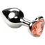 Анальна пробка з помаранчевим кристалом SWAROVSKI Silver Heart Orange Small, срібна - Фото №1