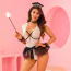 Костюм горничной JSY Sexy Lingerie 8309, белый: боди + головной убор + юбка + чокер + метелка - Фото №4