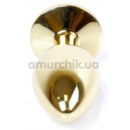Анальная пробка с прозрачным кристаллом Exclusivity Jewellery Gold Plug, золотая